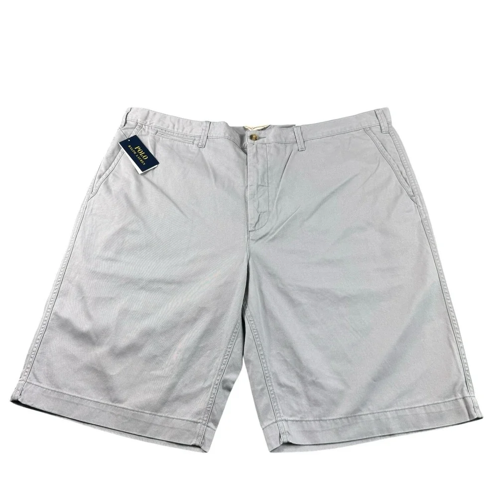 Polo Ralph Lauren Light Gray Cotton Mens Utility Chino Short Pony Size 44T NWT